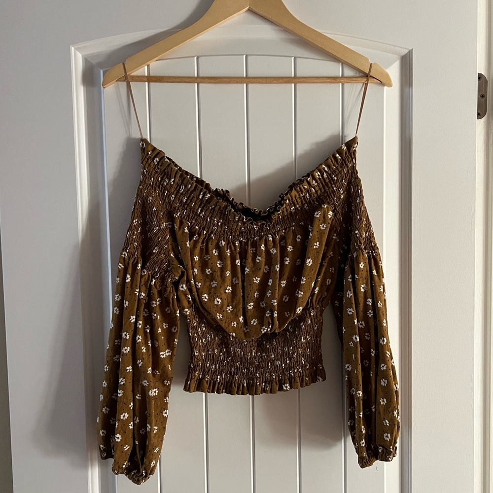 Zara long sleeve bustier top